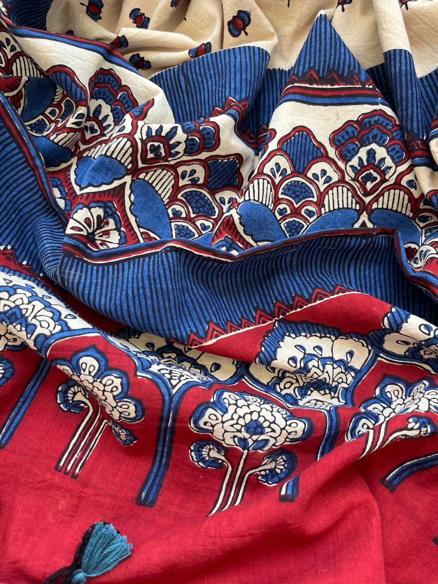 Cotton block print kurta bottom cotton ajrakh dupatta