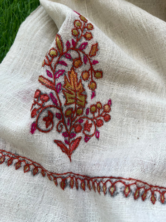 Kala Cotton kashmiri thread work stole