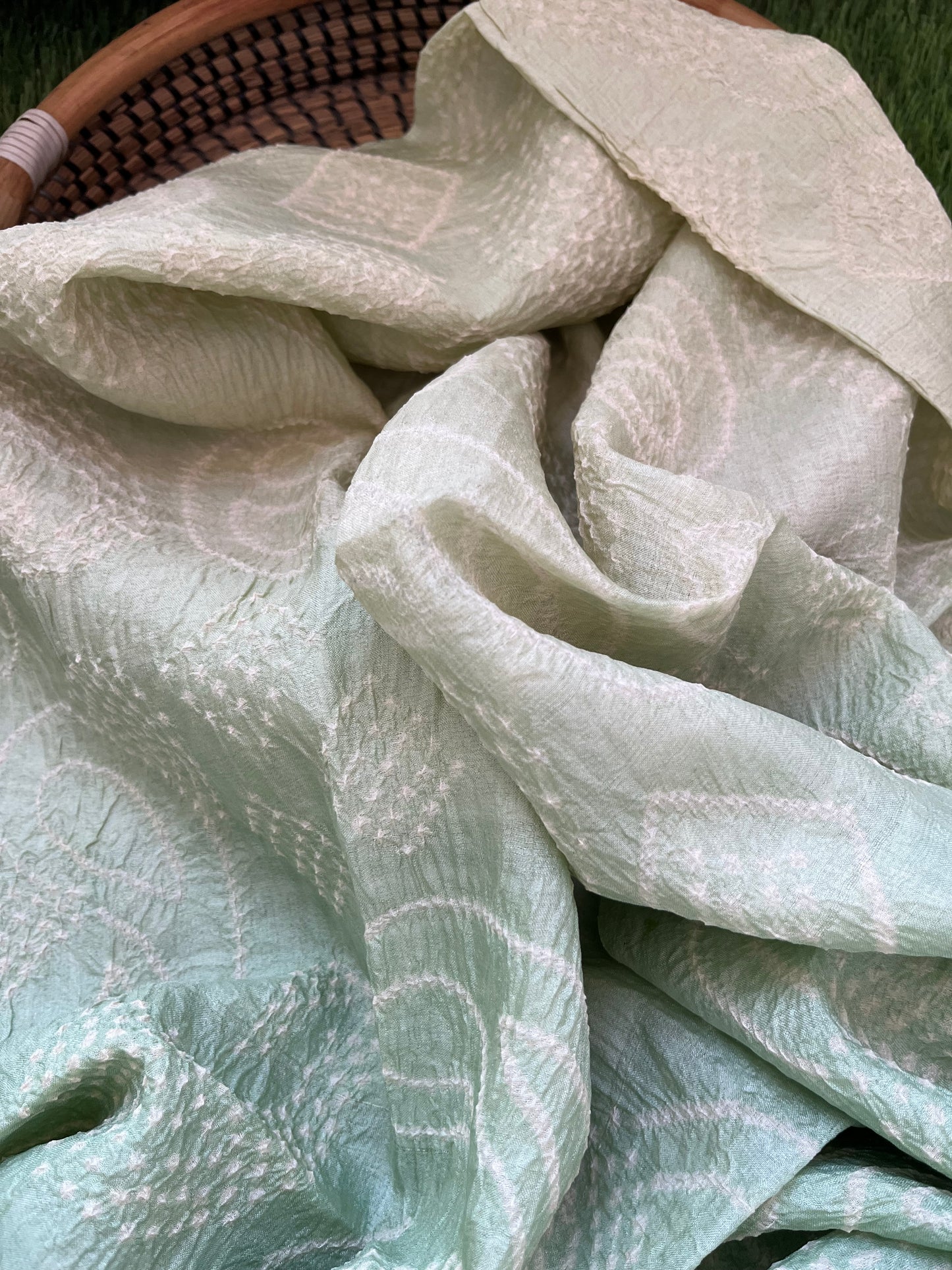 Tussar silk Bandhani dupatta plain kurta