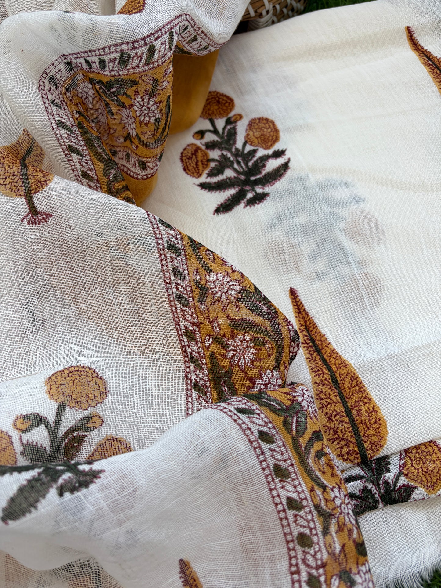 Pure Linen kurta and dupatta