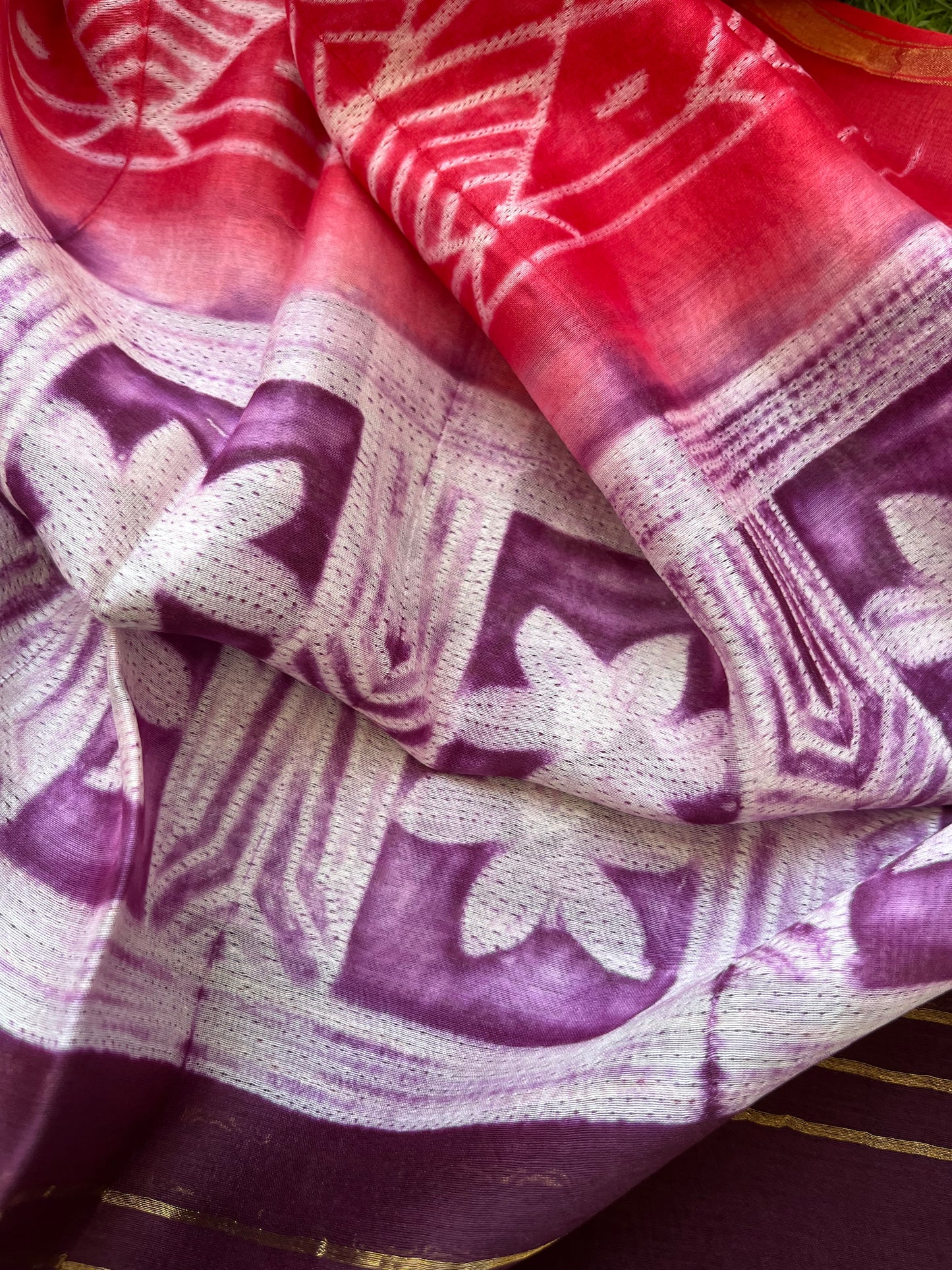 Shibori chanderi kurta dupatta