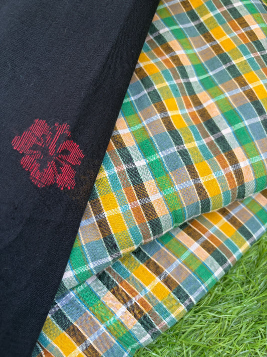 JAamdani khadi kurta check Bottom