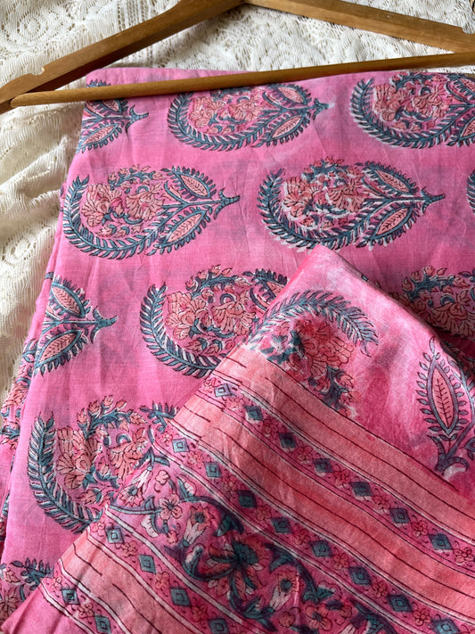 Cotton kurta chanderi dupatta