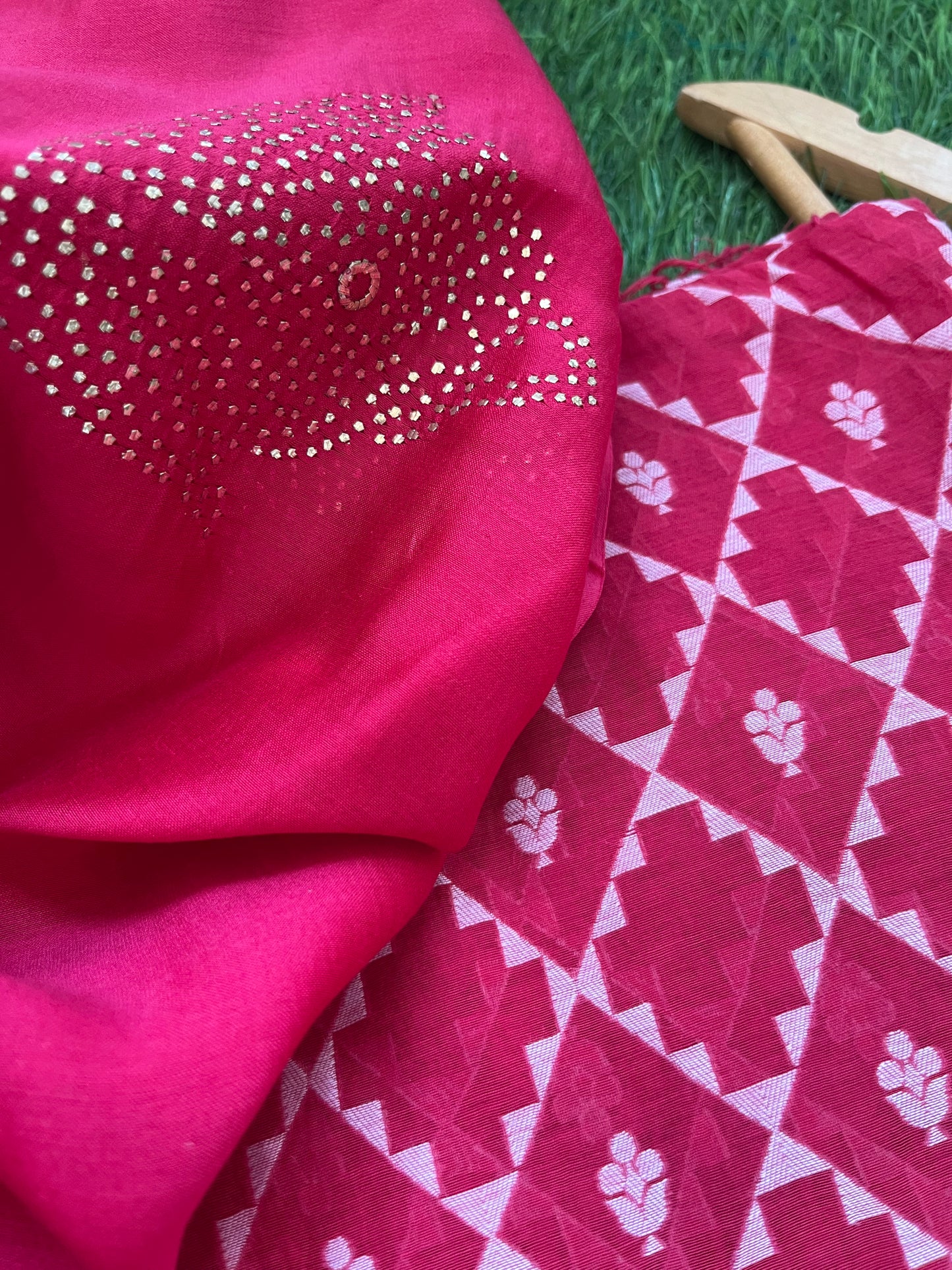 Jaamdani kurta mukaish dupatta