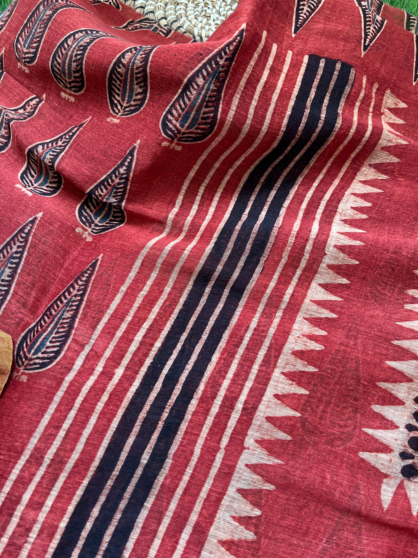 Linen Ajrakh Kurta and dupatta