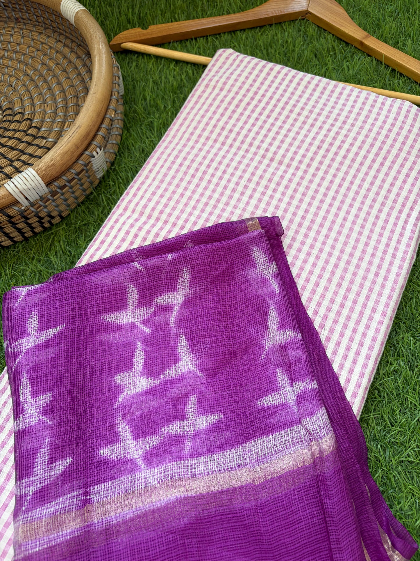 Muslin Khadi check kurta fabric kota silk dupatta