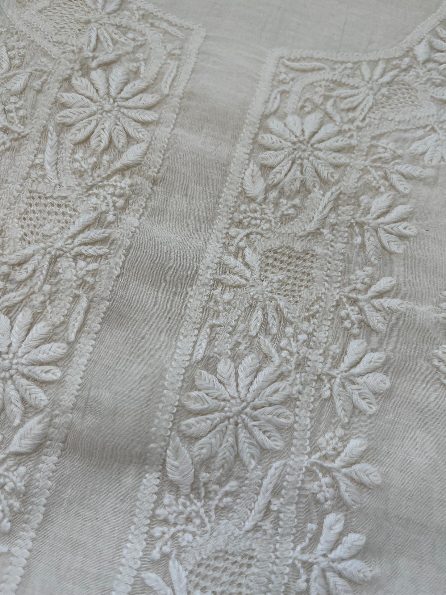 Chanderi chikankari kurta