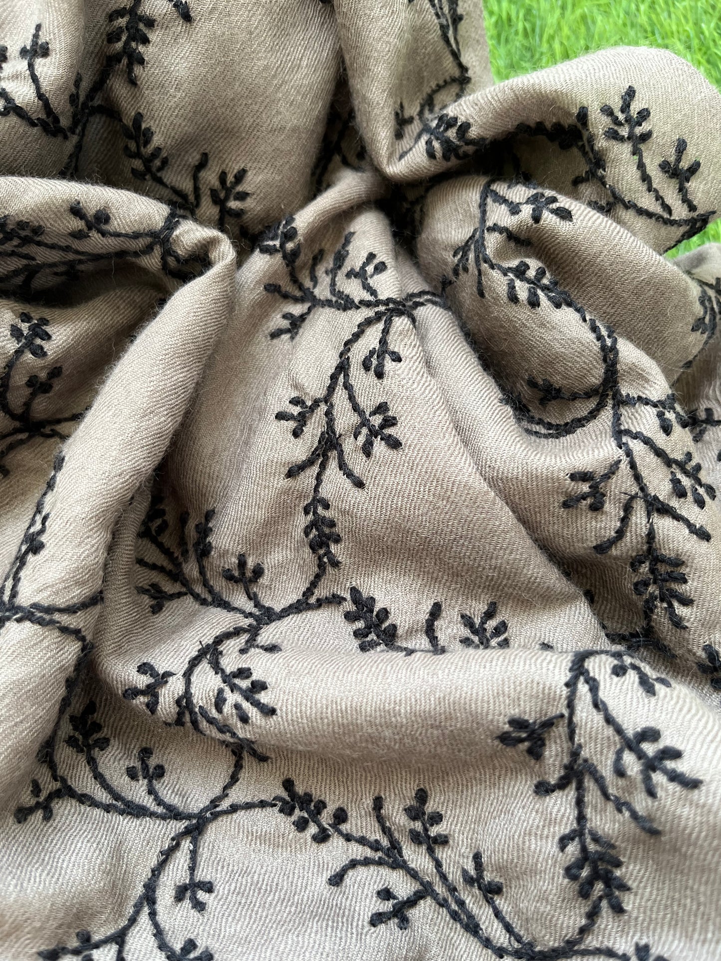 Pure wool chikankari shawl