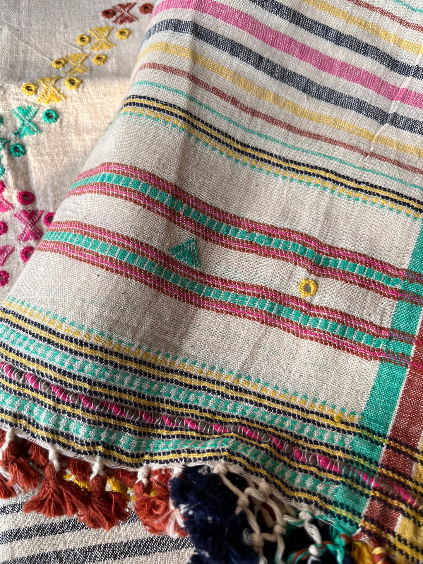 Handwoven organic kala Cotton kurta bottom dupatta