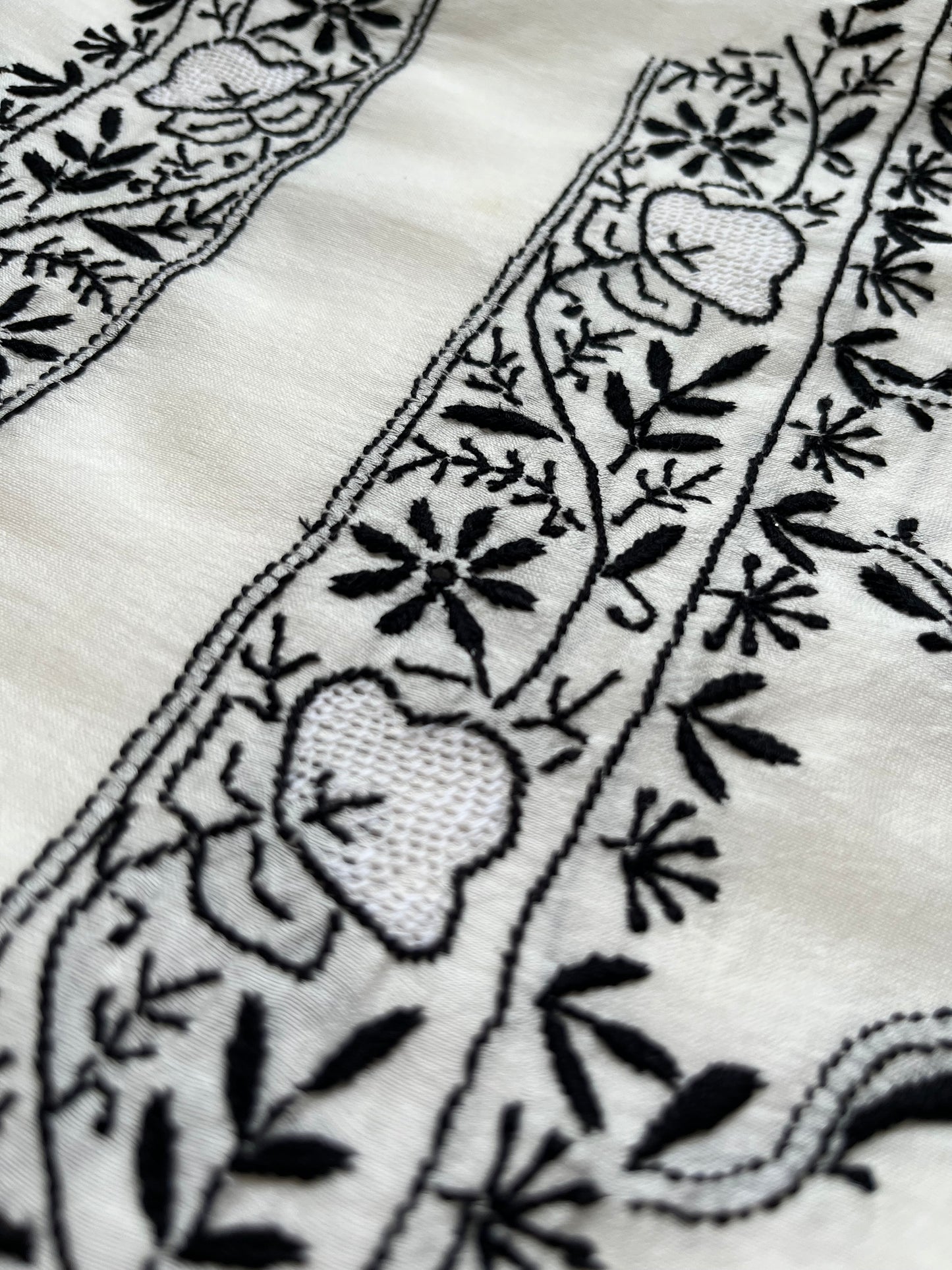 Chanderi chikankari kurta