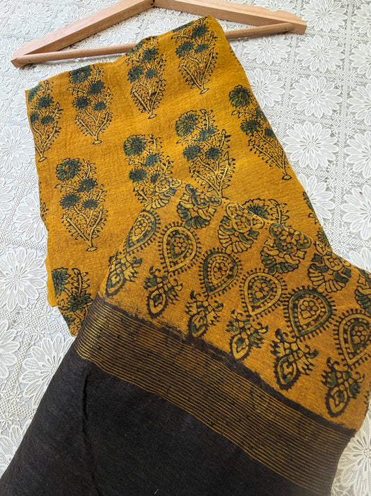 Linen Ajrakh Kurta and dupatta