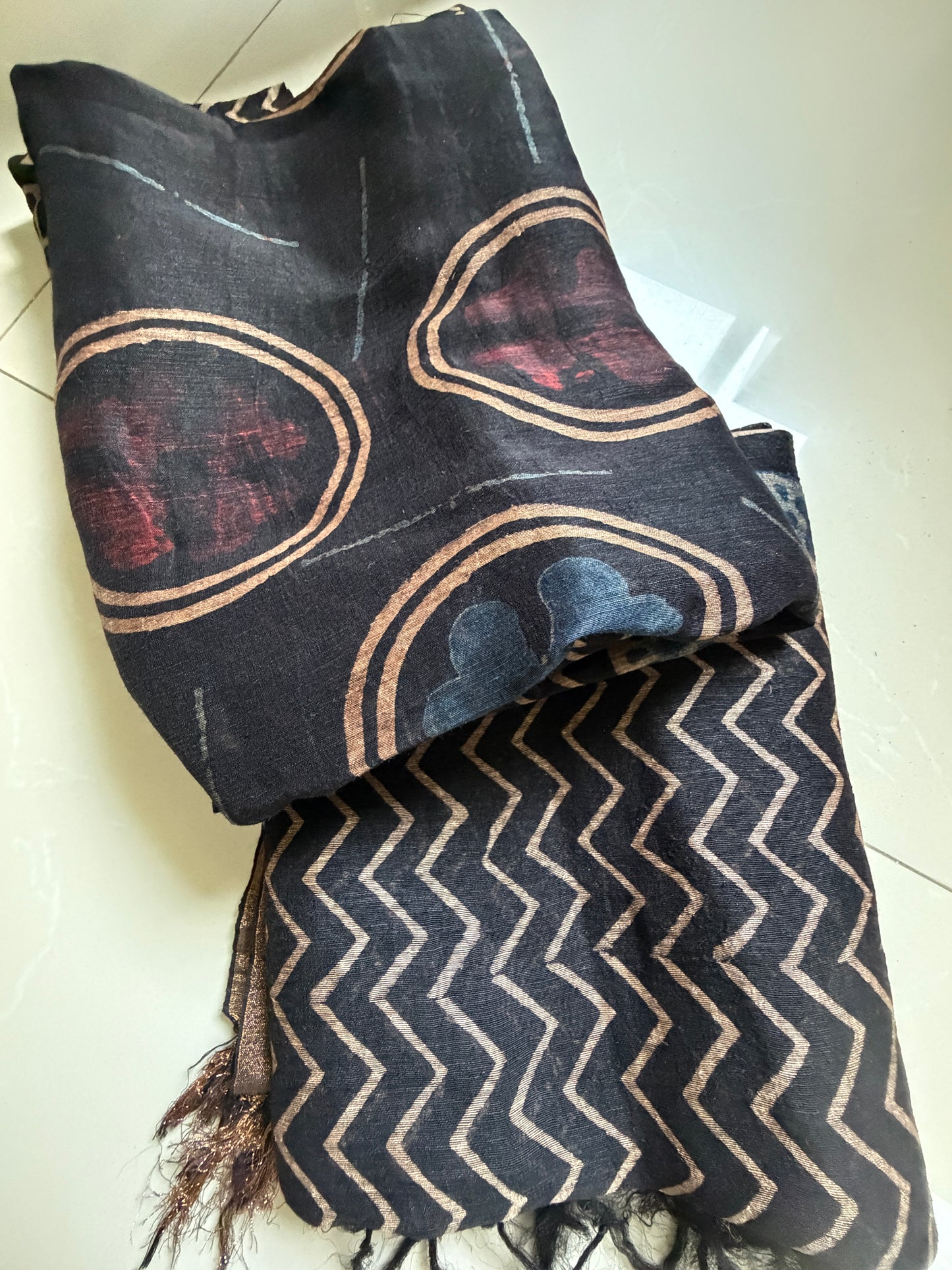 Linen Ajrakh Kurta and dupatta