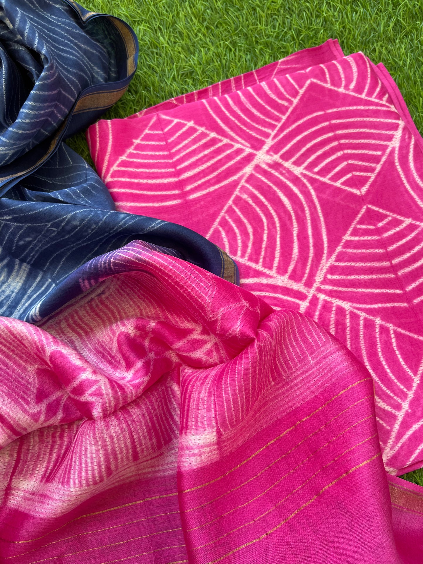 Shibori chanderi kurta dupatta