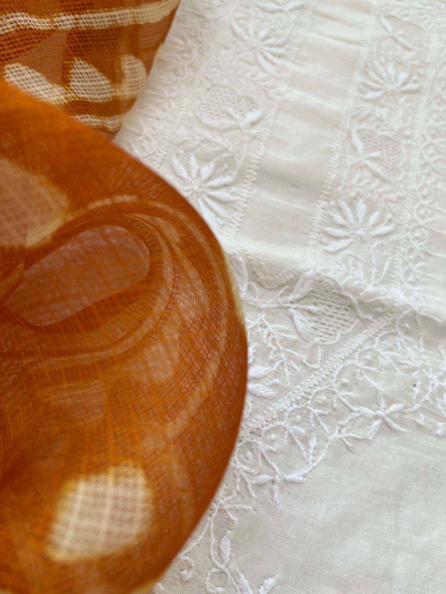 Kota Silk block print dupatta with chanderi Kurta