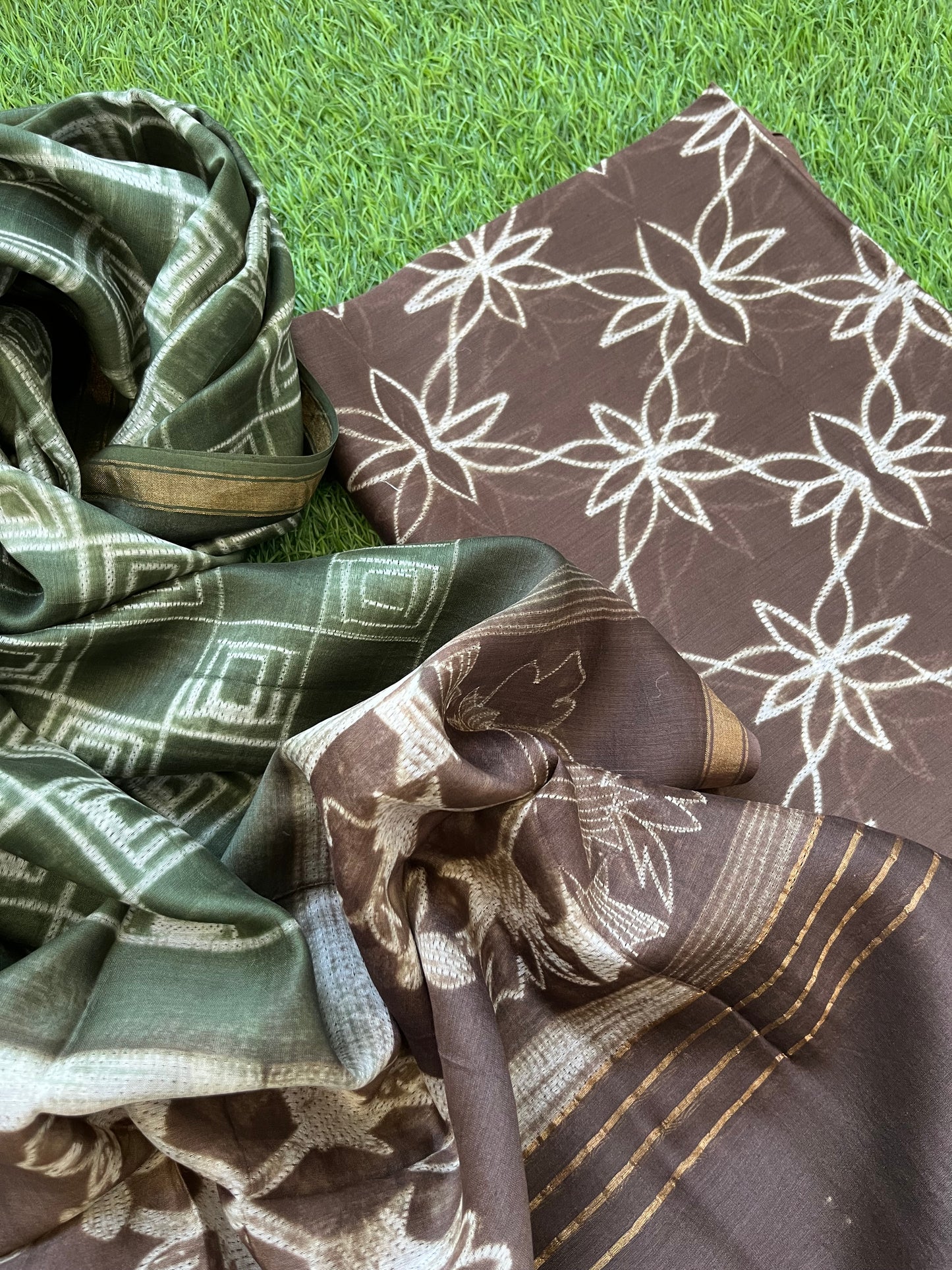 Shibori chanderi kurta dupatta