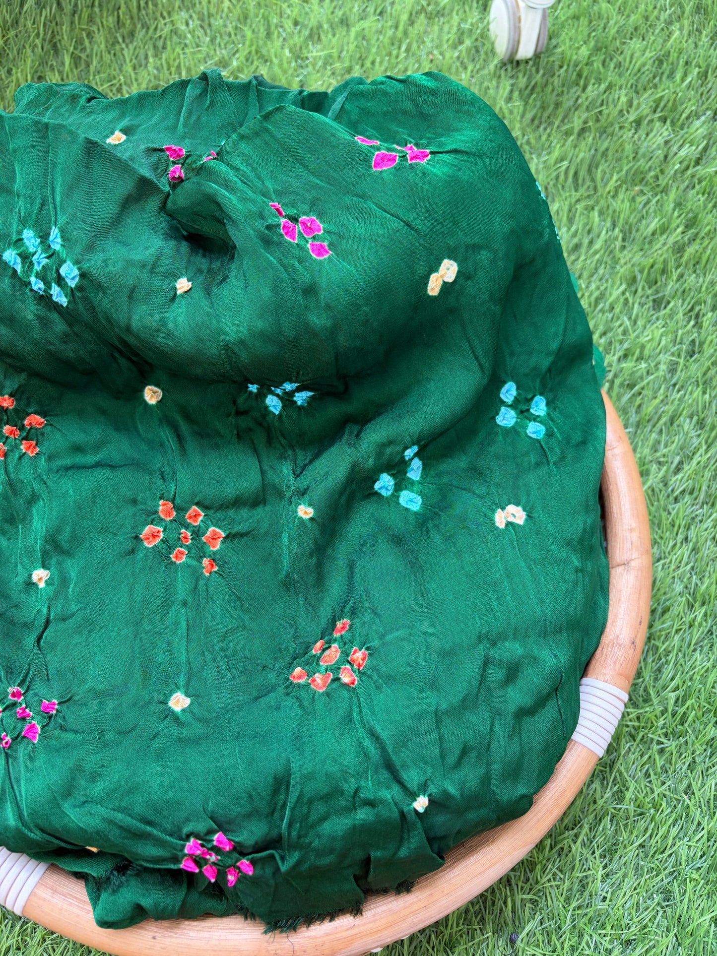 Modal silk bandhani fabric