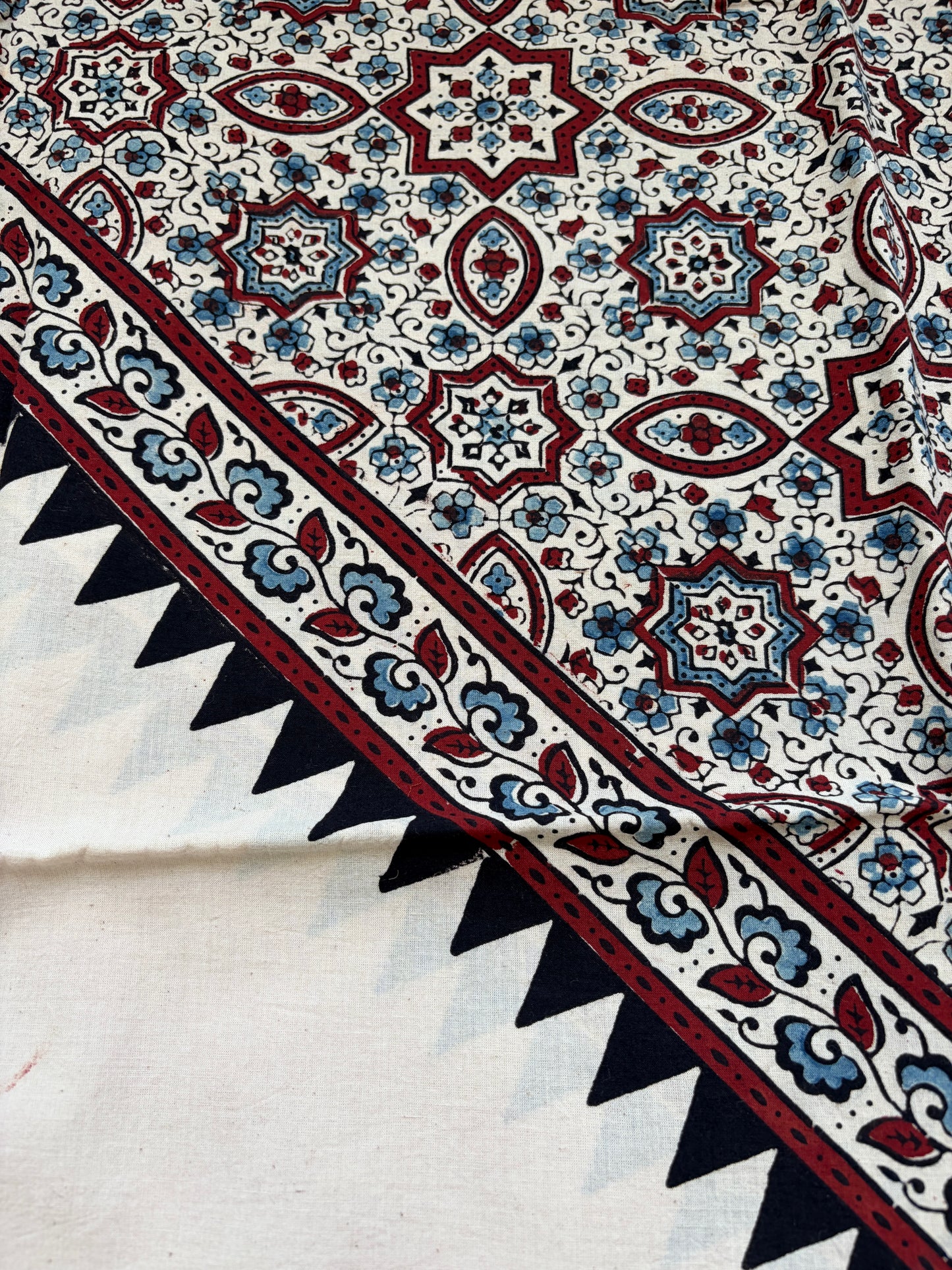Cotton Ajrakh patterned fabric