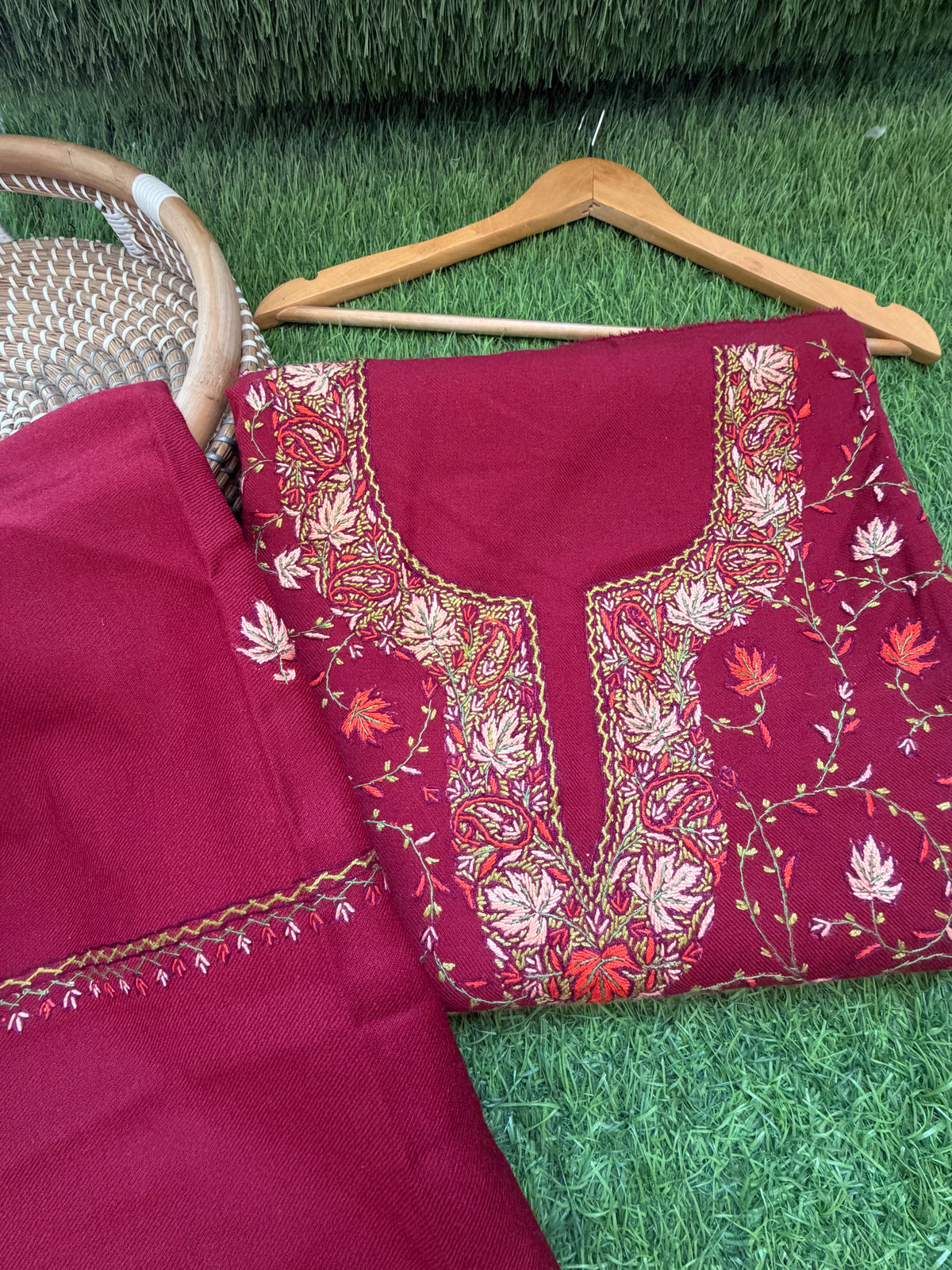 Woollen hand embroidered suit