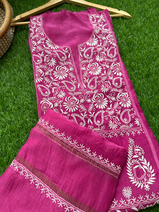 Chanderi Chikankari Kurta Dupatta