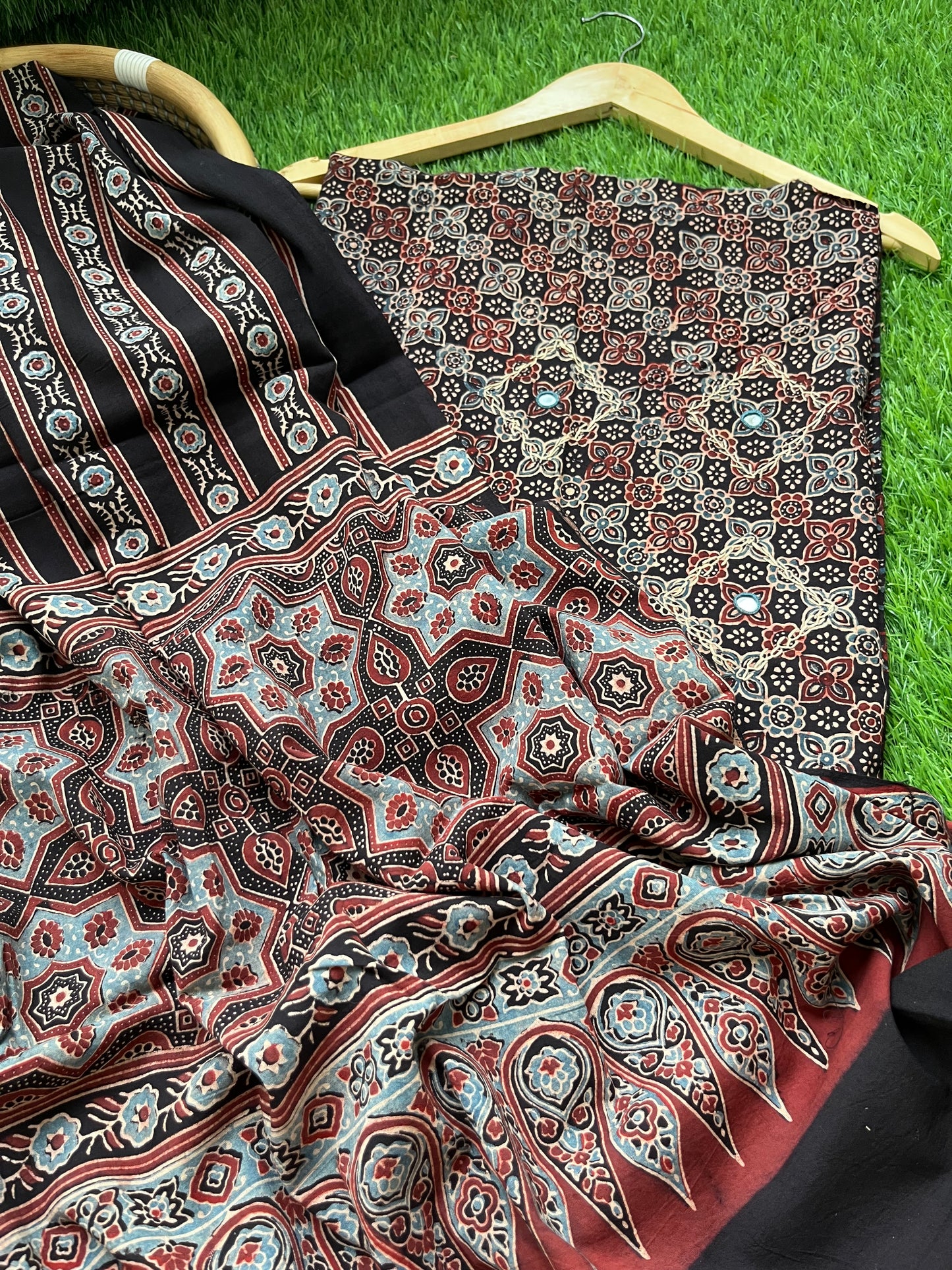 Ajrakh cotton Kurta and dupatta