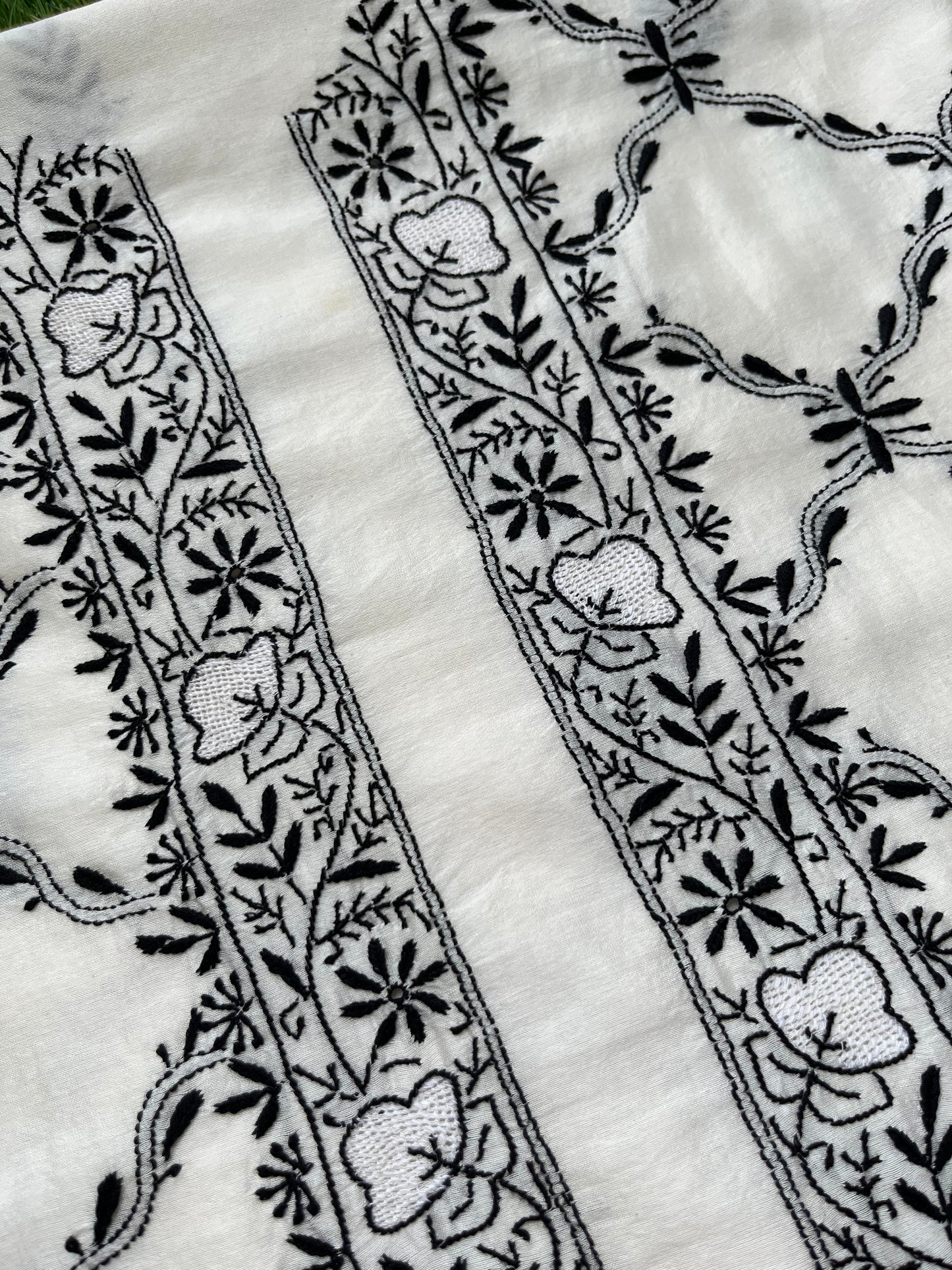 Chanderi chikankari kurta