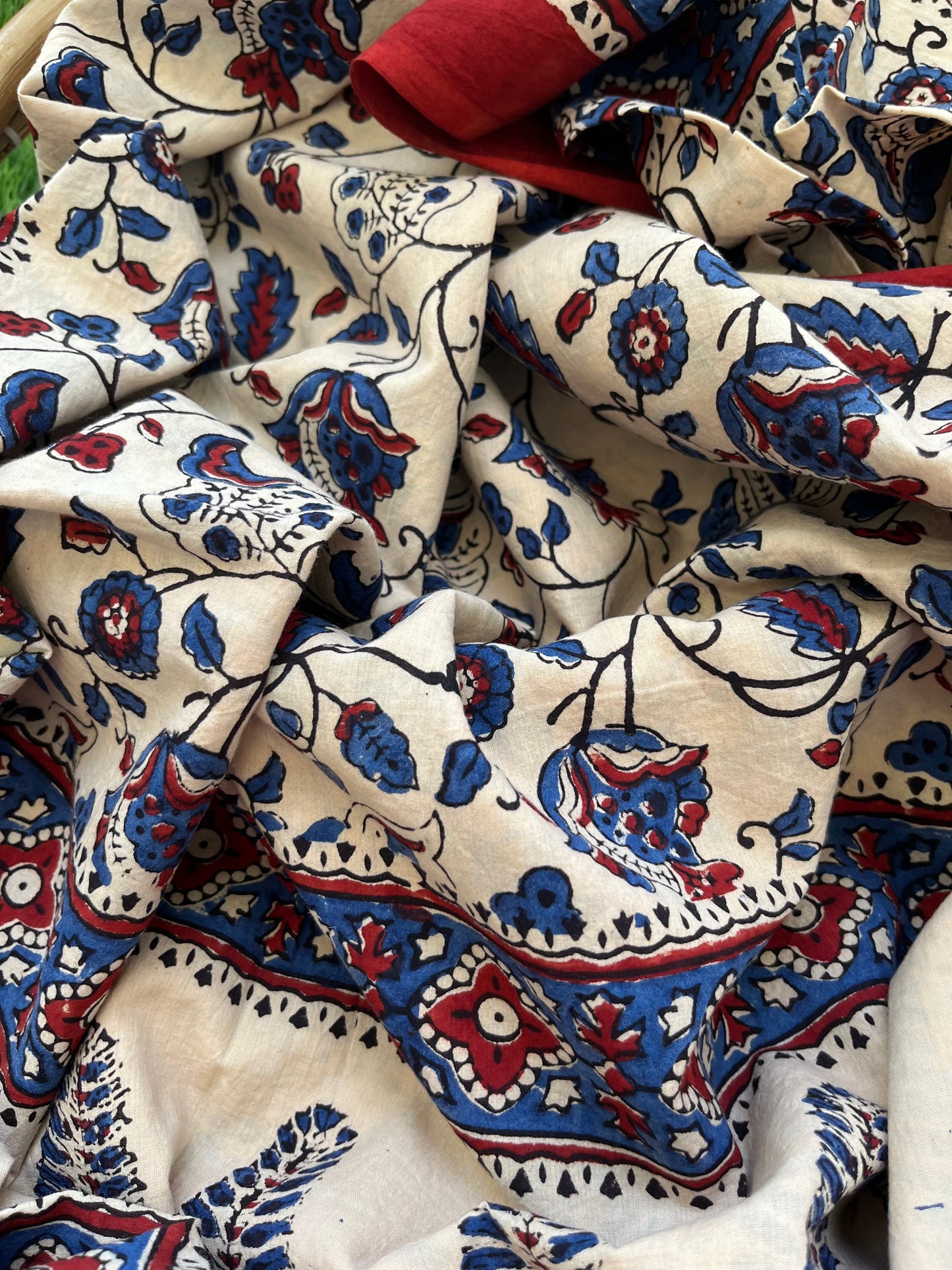 Cotton block print kurta bottom cotton ajrakh dupatta