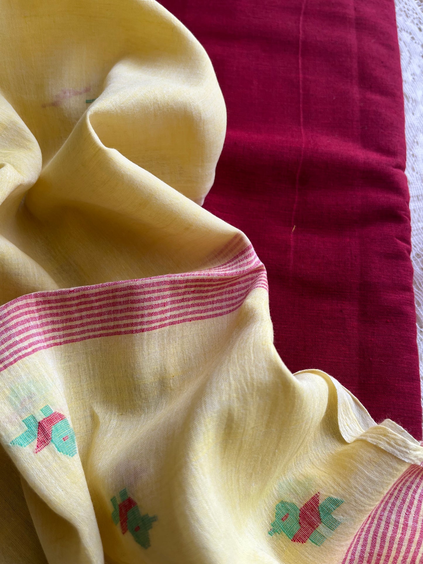 Cotton mangalgiri kurta bottom mul jaamdani dupatta