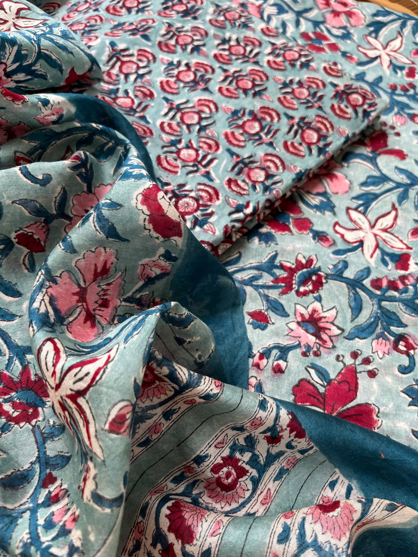 Block print chanderi Dupatta Kurta bottom