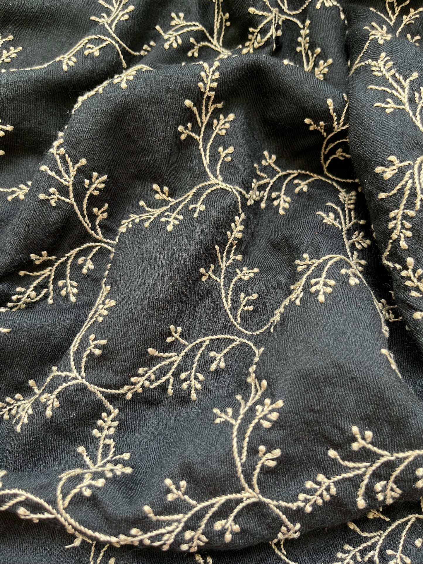 Pure wool chikankari shawl