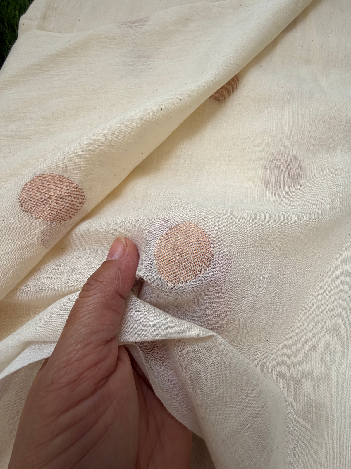Jaamdani mul fabric zari booti