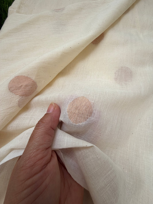 Jaamdani mul fabric zari booti