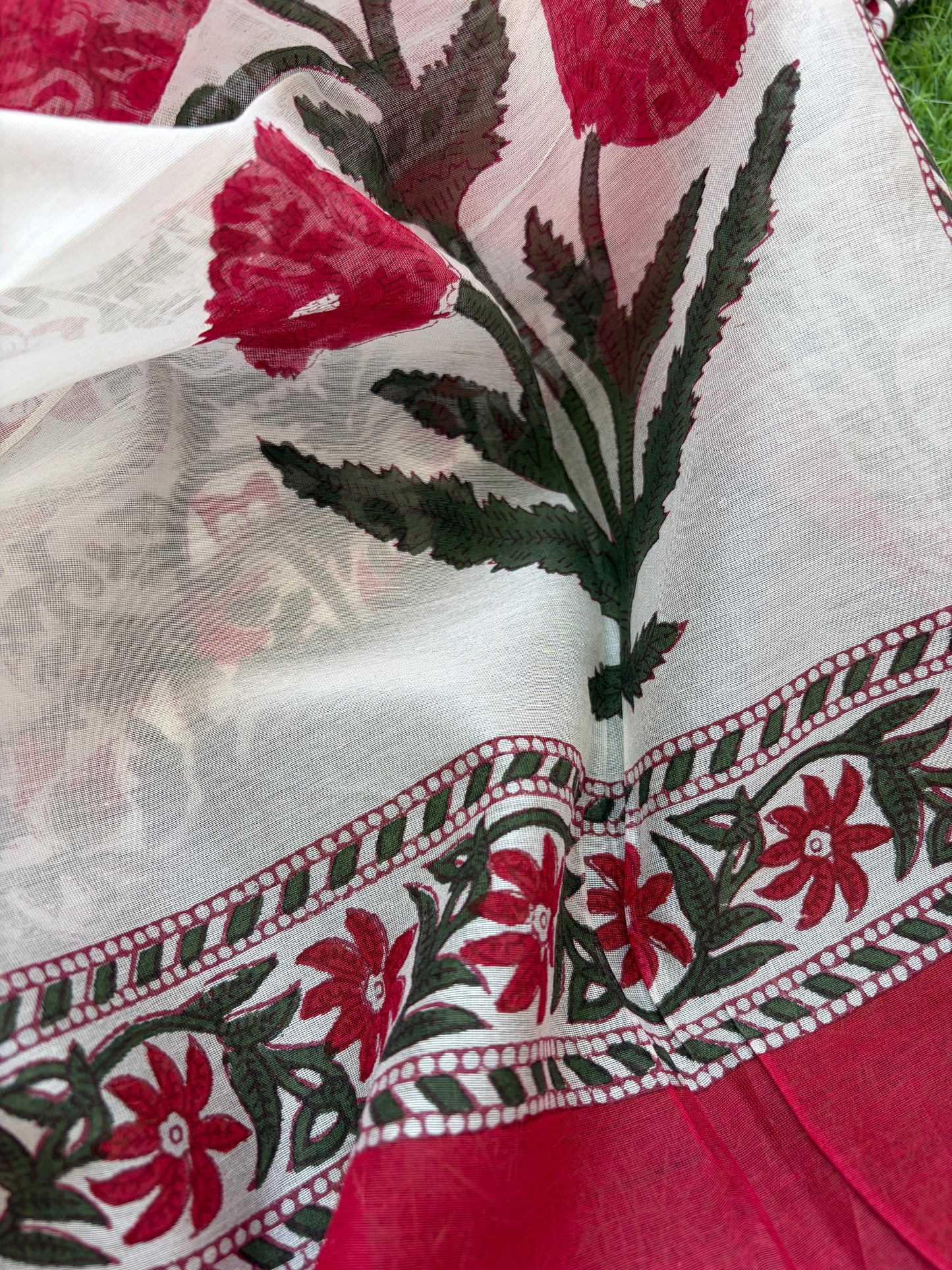 Block print kurta fabric chanderi dupatta