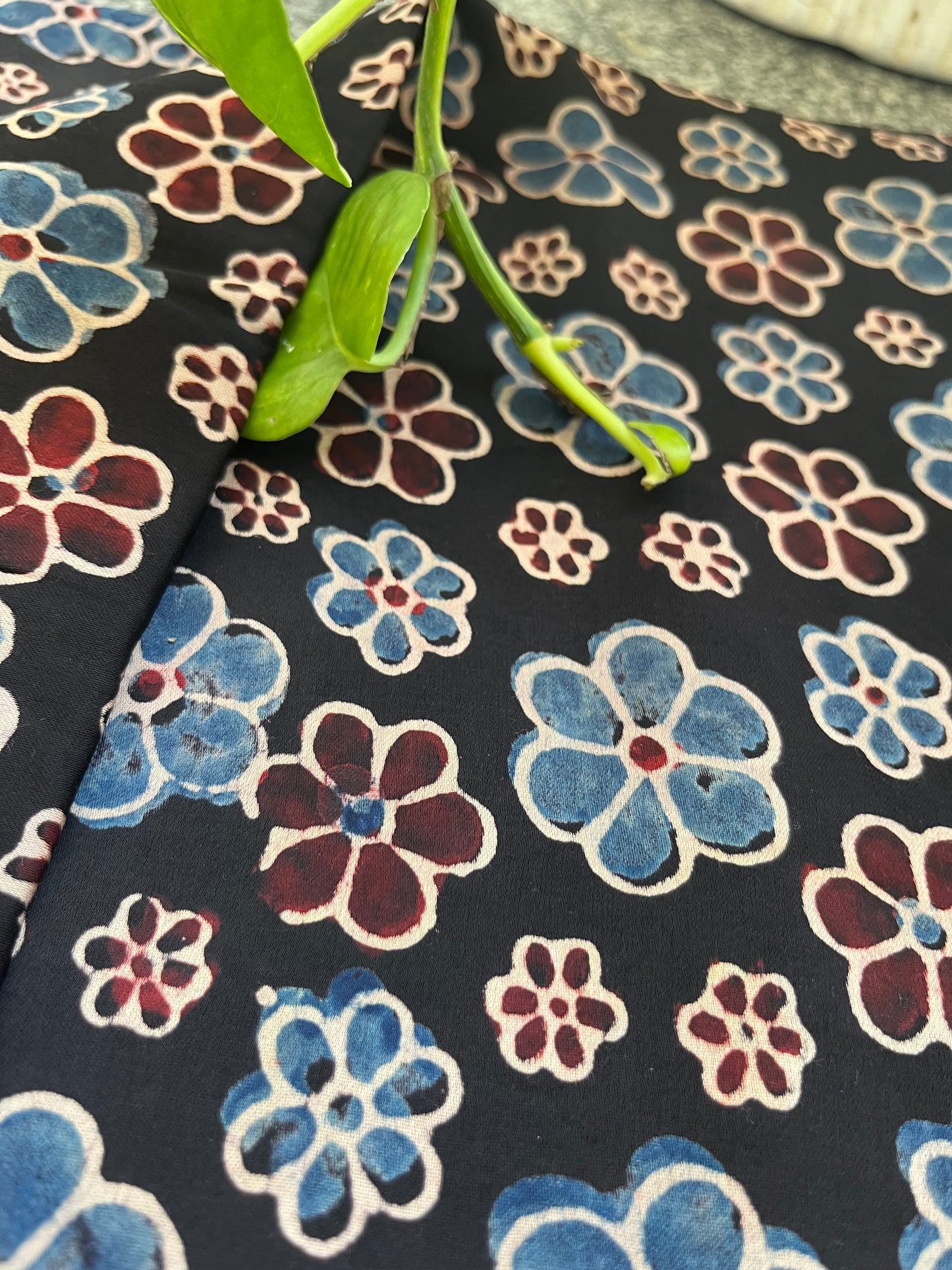 Modal Silk ajrakh fabric