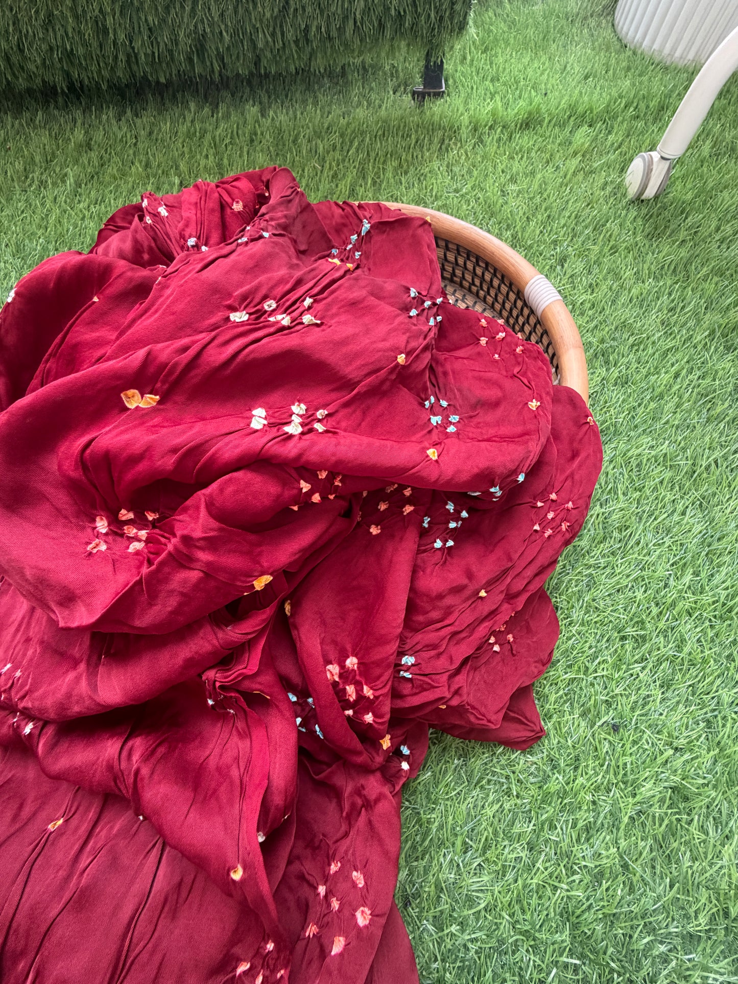 Modal silk bandhani fabric