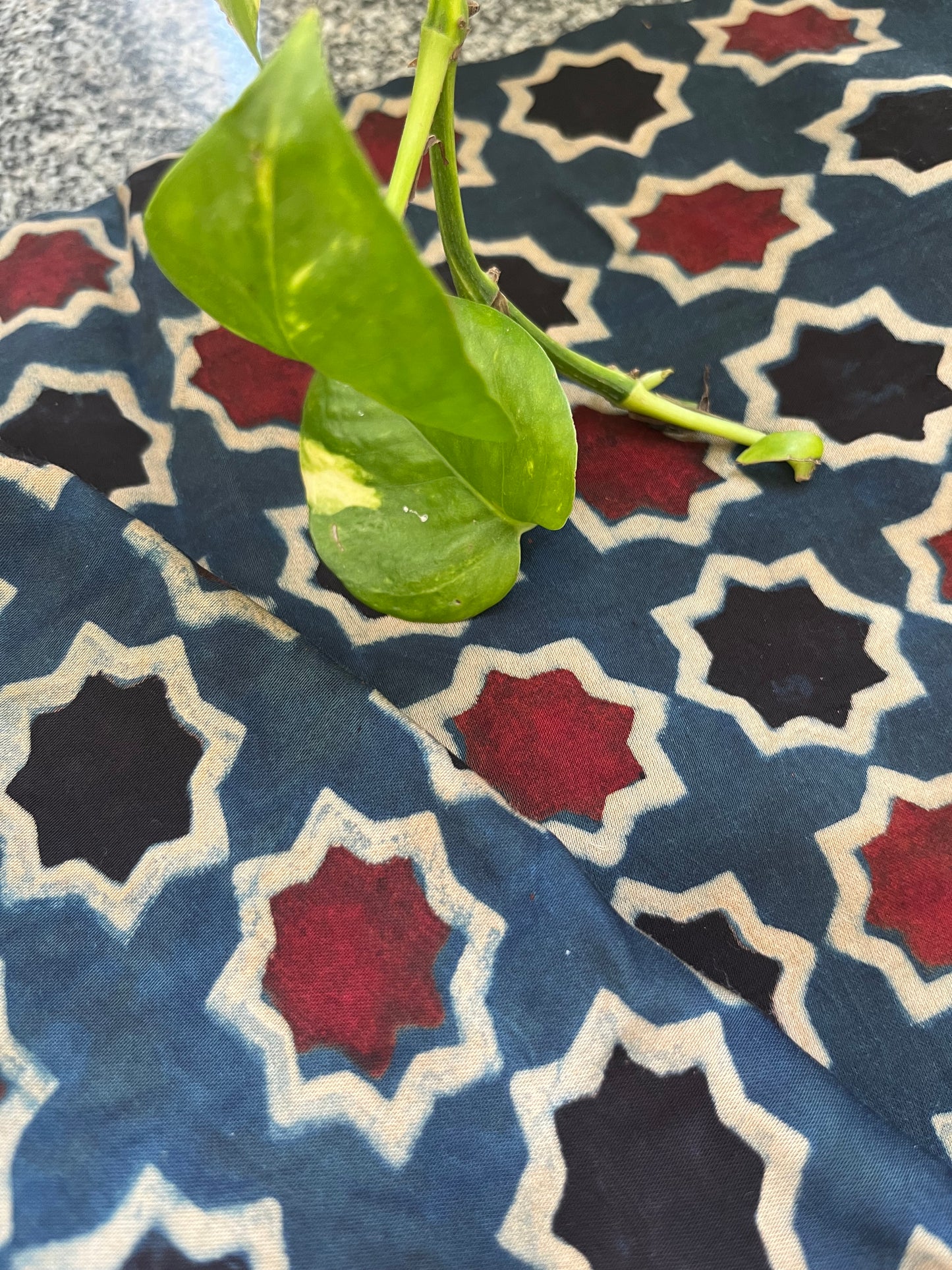 Modal Silk ajrakh fabric