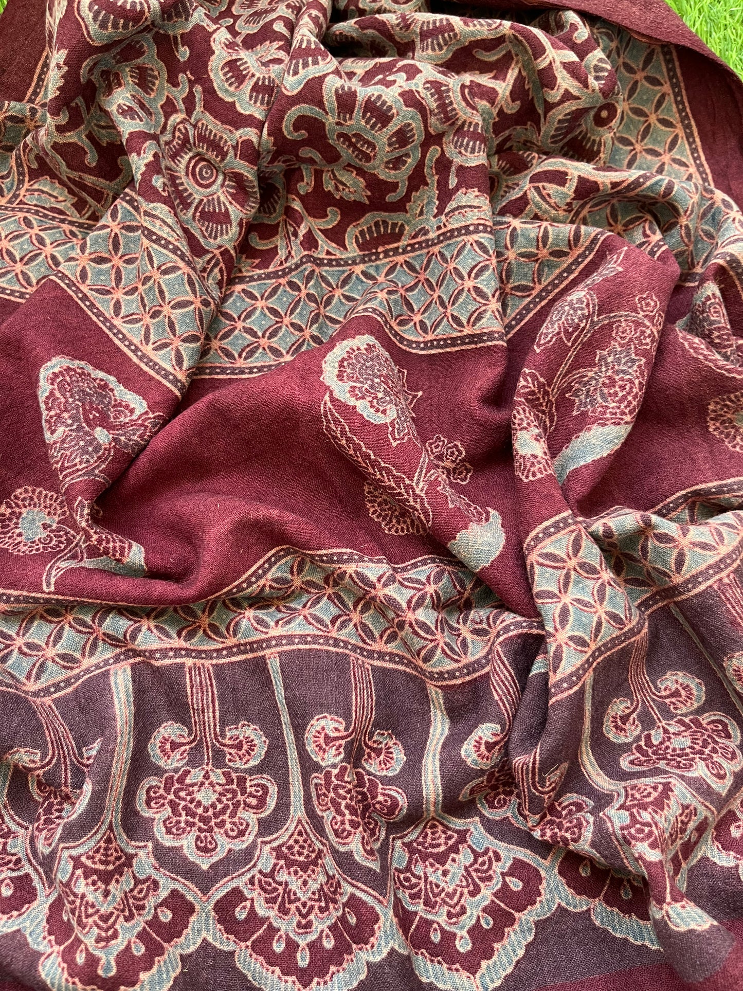 Handwoven ajrakh shawl