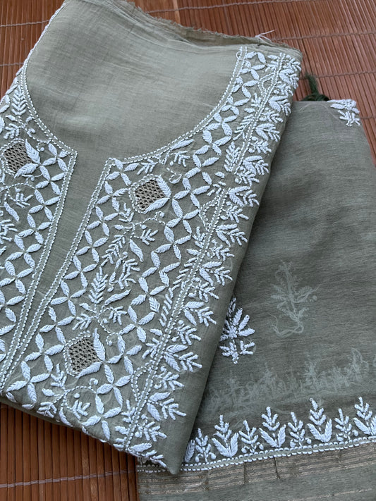 Chanderi Chikankari Kurta Dupatta