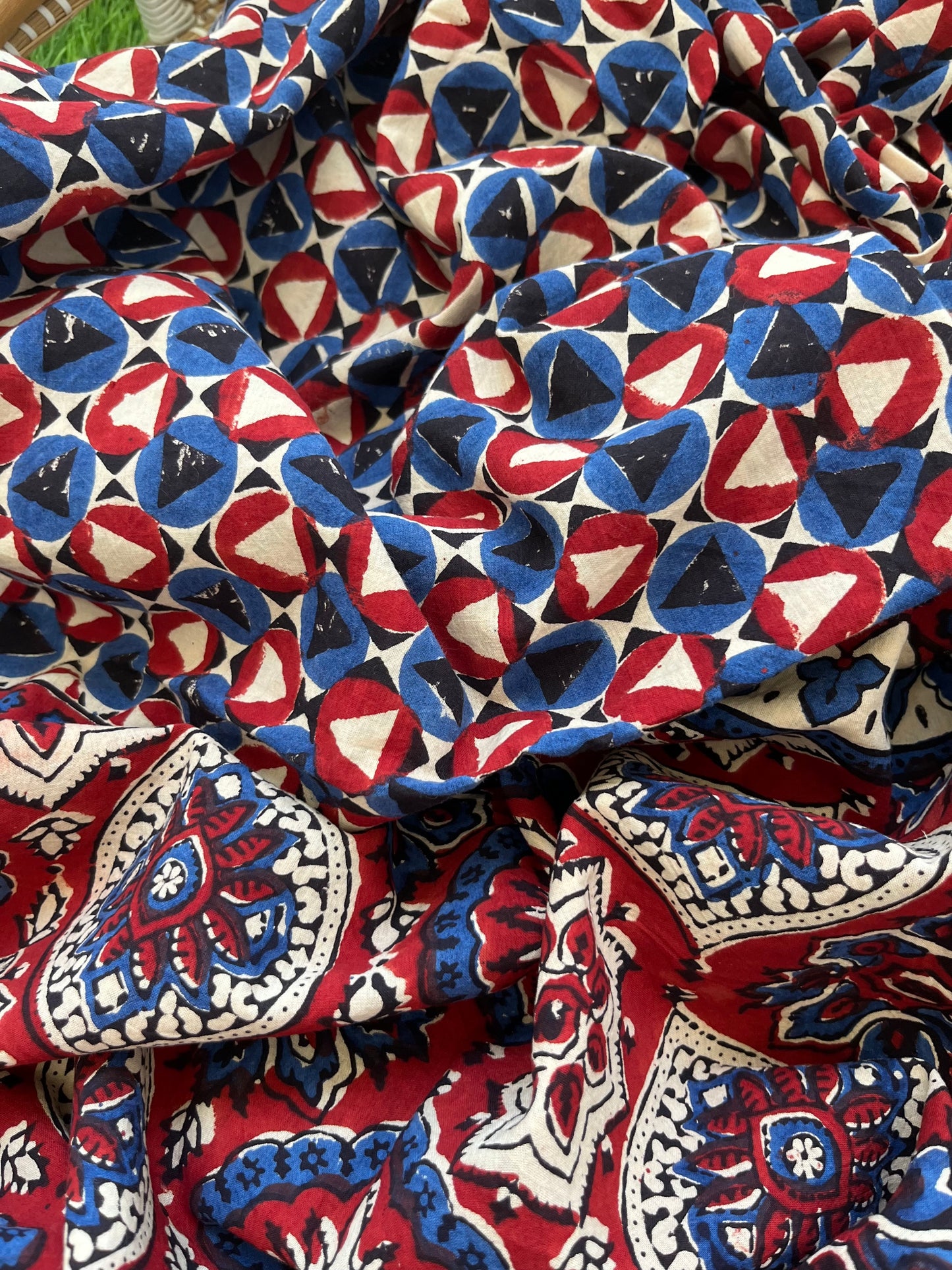 Cotton block print kurta bottom cotton ajrakh dupatta