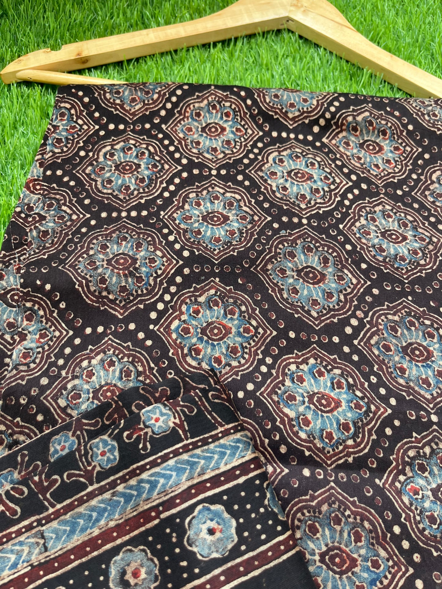 Chanderi silk Ajrakh Kurta and dupatta