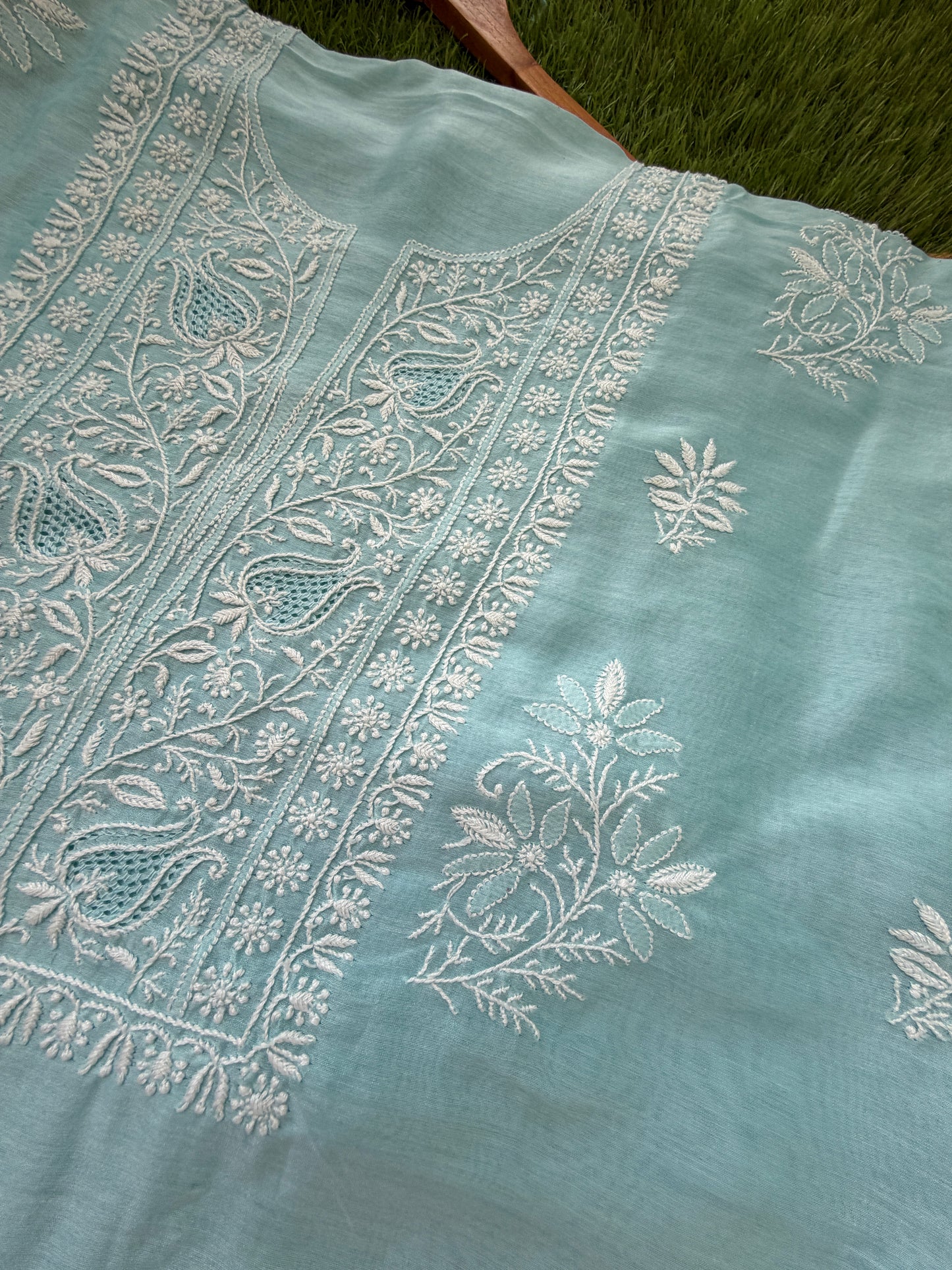 Chikankari chanderi Kurta