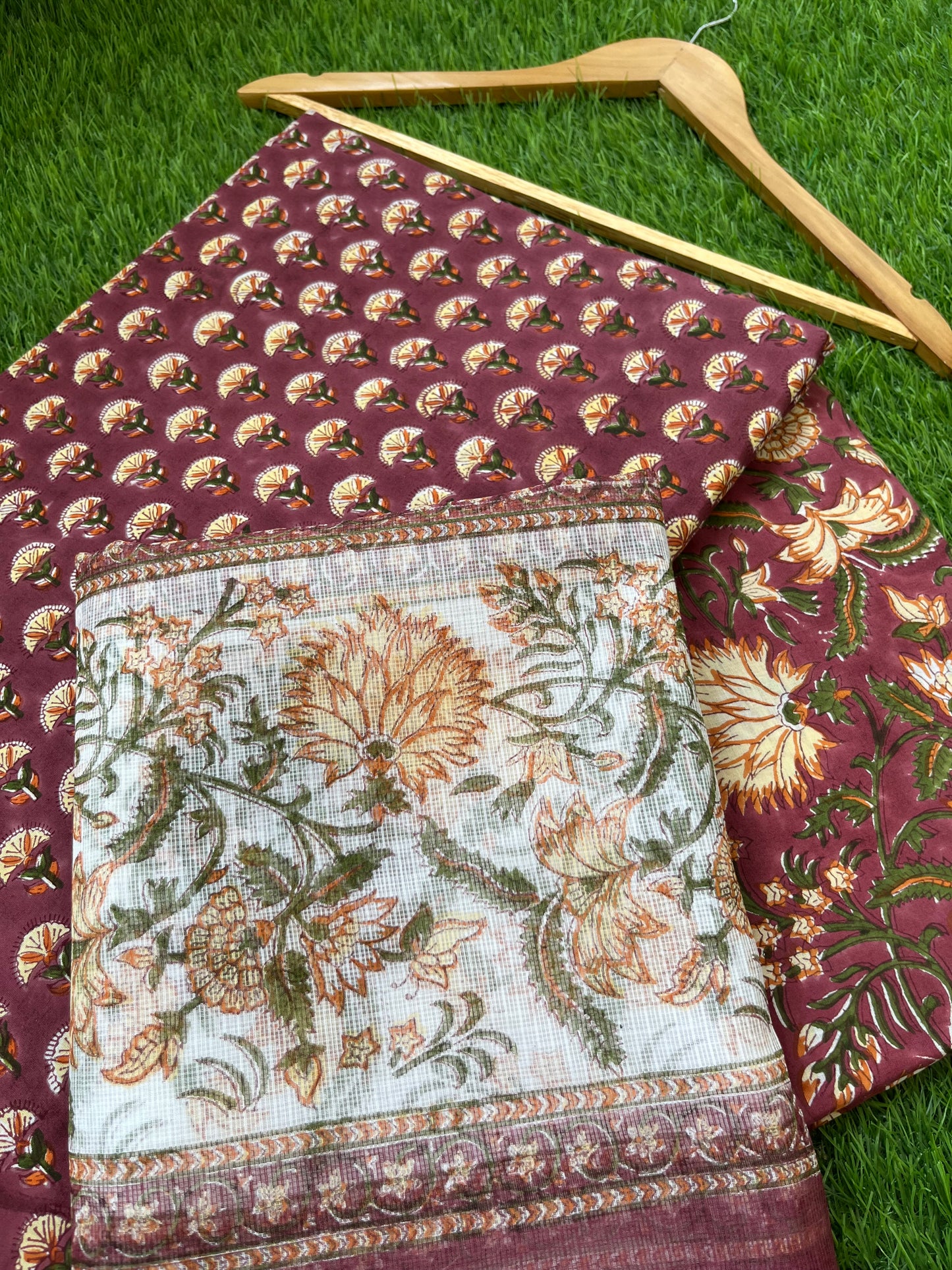 Block print Cotton Dupatta Kurta bottom