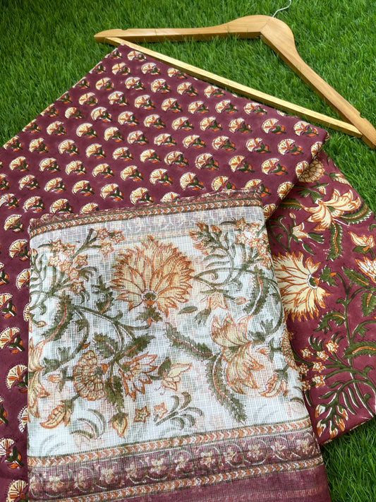 Block print Cotton Dupatta Kurta bottom