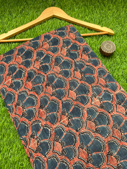 Ajrakh Chanderi fabric