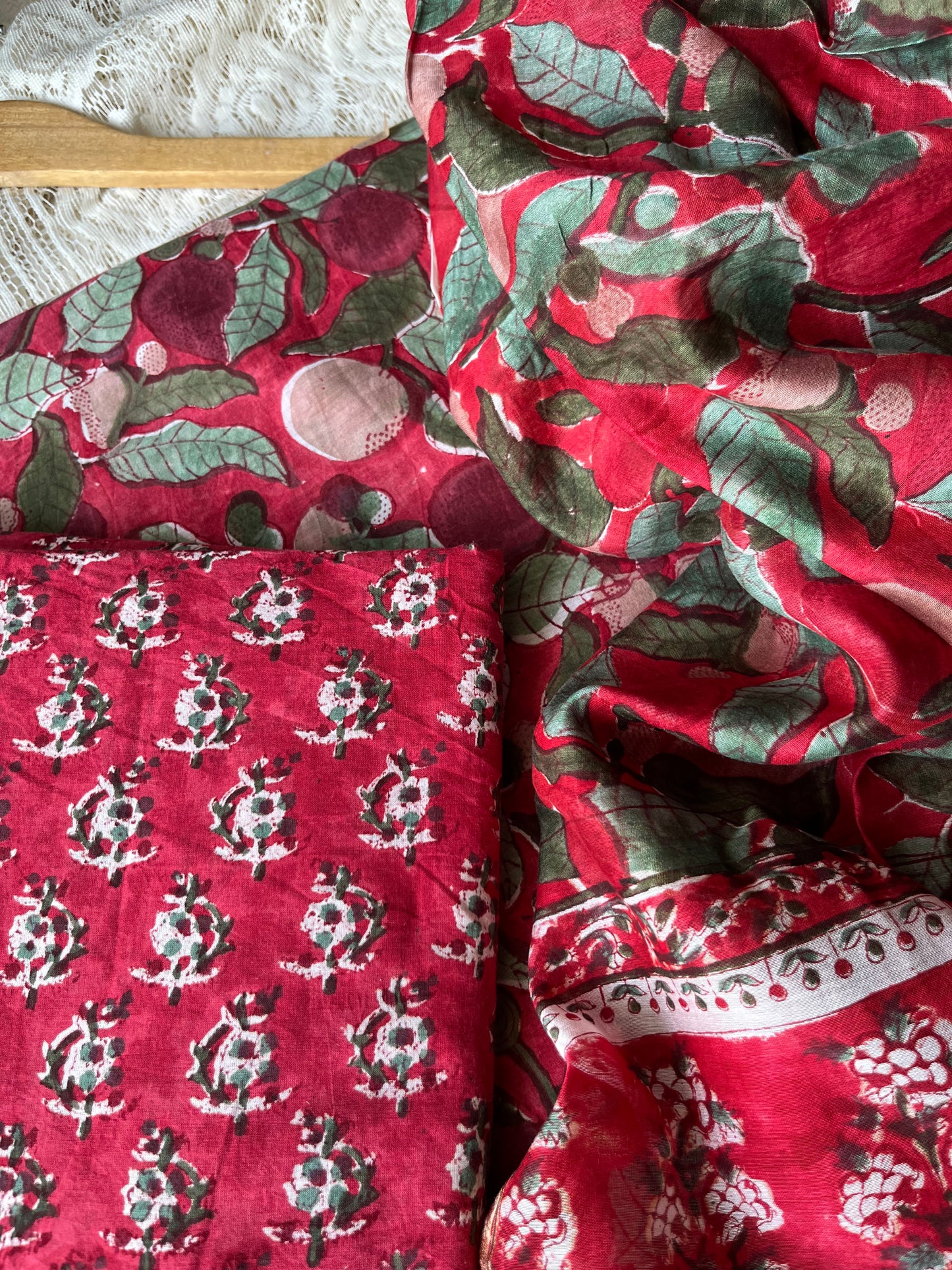 Cotton kurta bottom chanderi dupatta