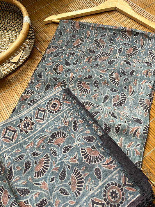 Tussar silk Ajrakh Kurta and dupatta