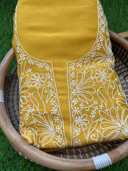 Chanderi chikankari kurta