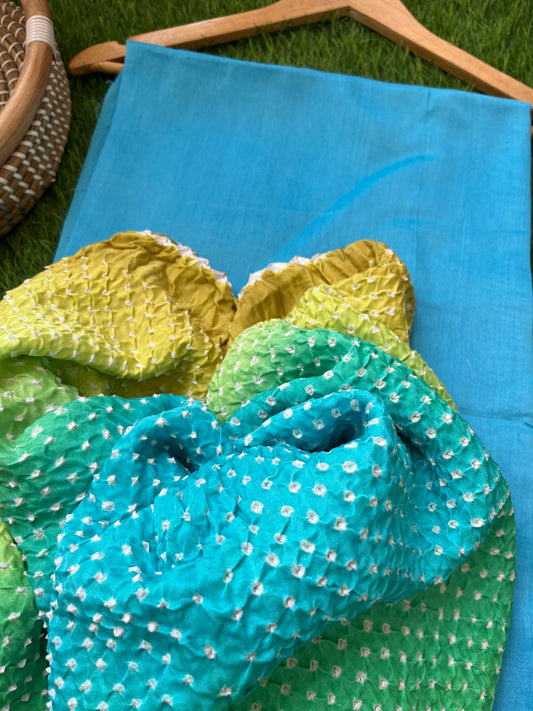 त्योहार् -Gajji Silk bandhani dupatta chanderi fabric