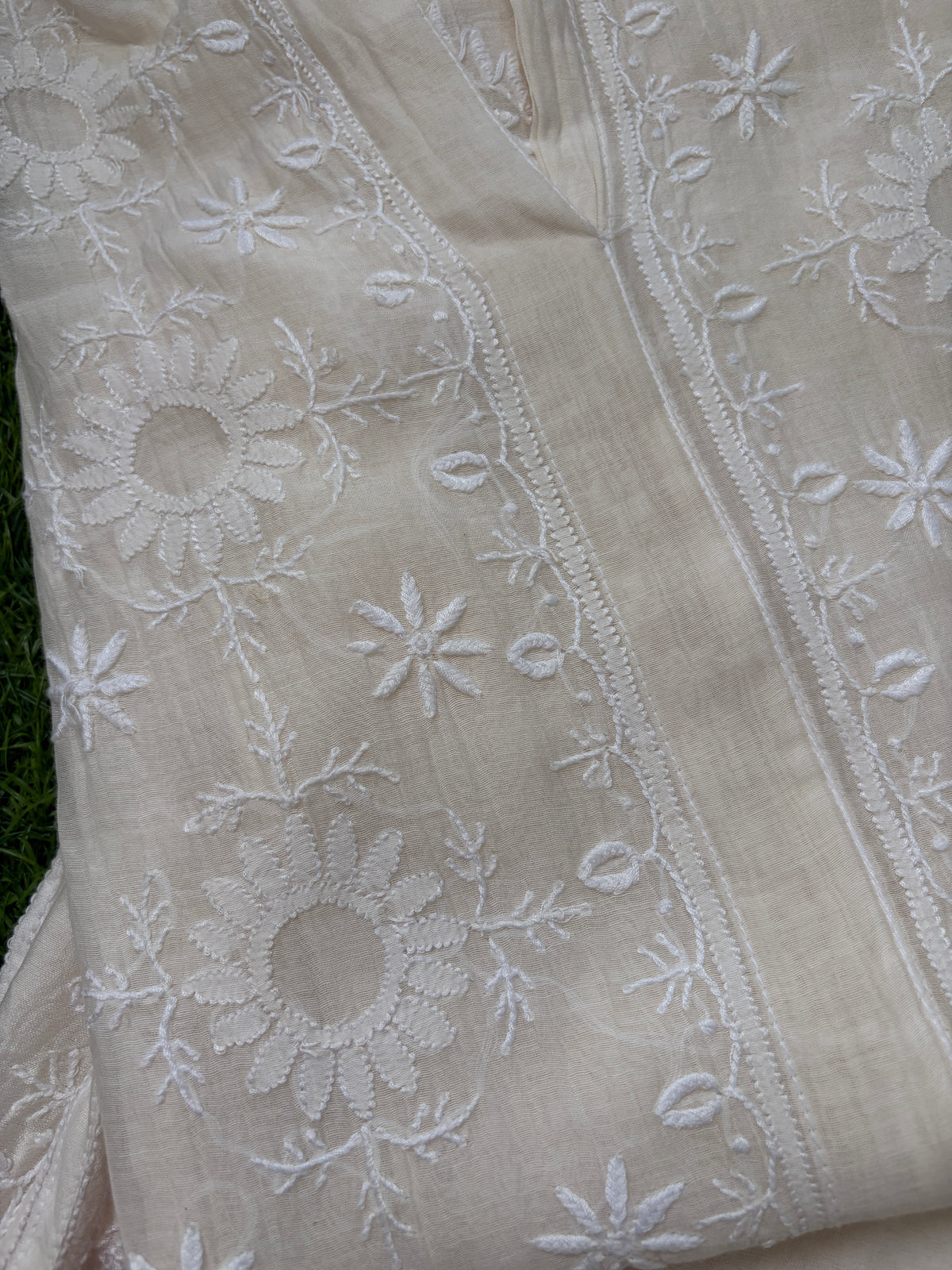 Chanderi chikan shirt and a-bottom-coord set
