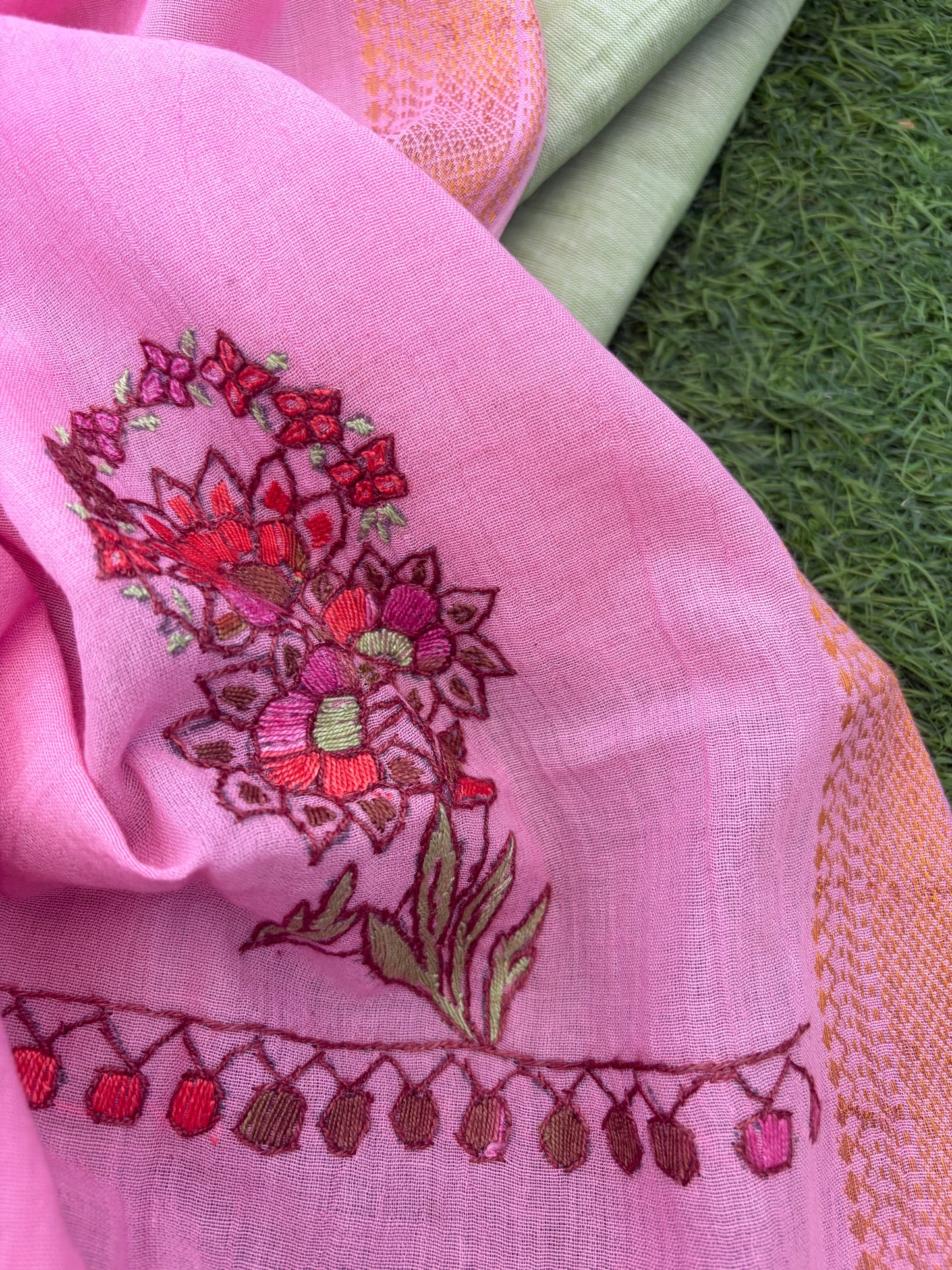Mangalgiri Cotton kurta bottom kashmiri work dupatta