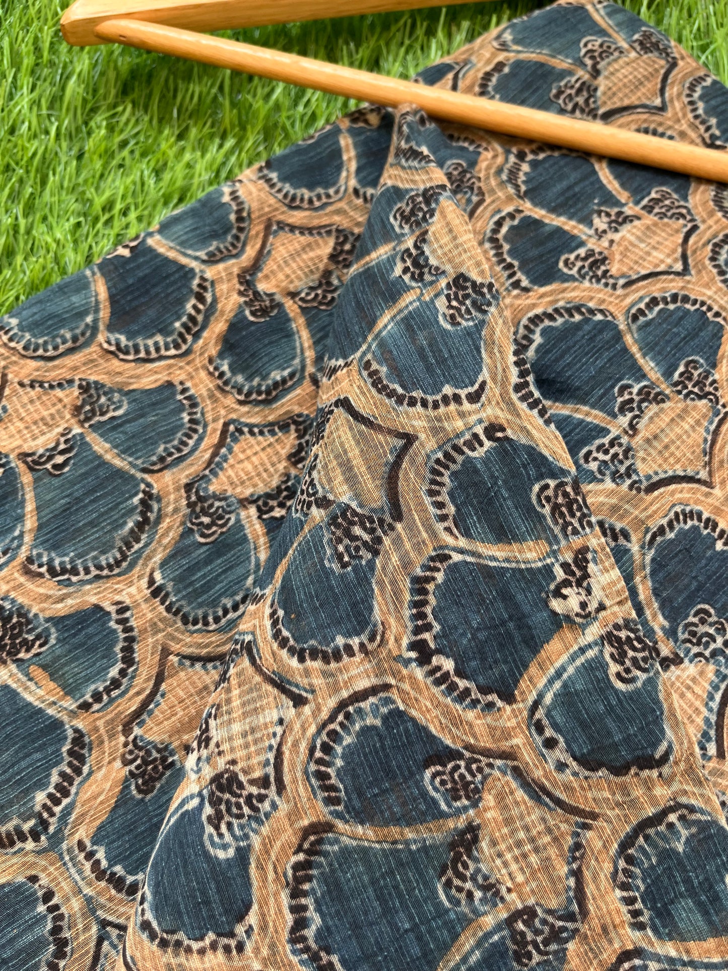 Ajrakh Chanderi fabric